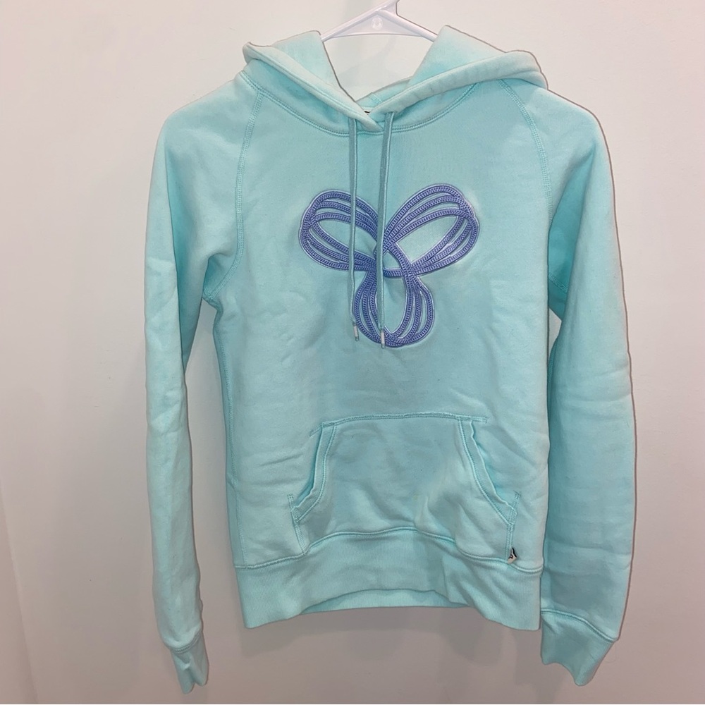 Aritzia TNA Aqua Light Turqoise Sweatshirt Fleece Hoodie Size XXS